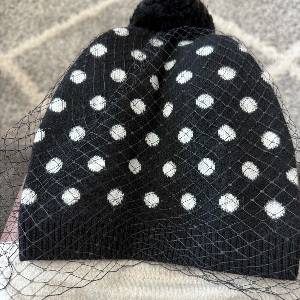 H&M Black and White Polka Dot Hat/Beanie